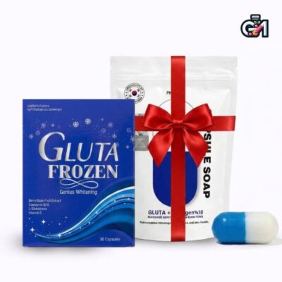 پک تخفیفی گلوتا فروزن سفیدی ضدجوش+صابون کپسولی هدیه